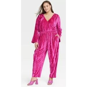 A New Day Bell Long Sleeve Velour Jumpsuit
